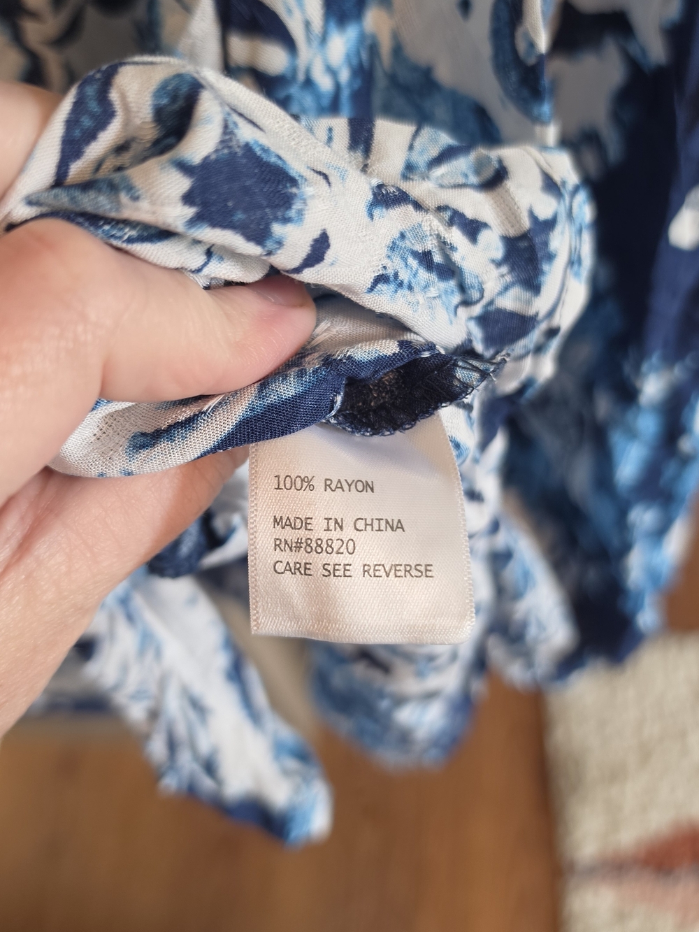 Haute Hippie Blue and White Printed Button-Front Blouse - Picture 3 of 4